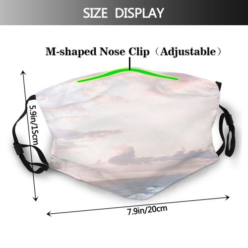 yanfind Idyllic Shore Freedom Sunset Seaside Sea Aqua Stormy Picturesque From Above High Dust Washable Reusable Filter and Reusable Mouth Warm Windproof Cotton Face
