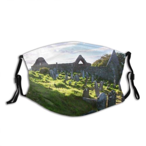 yanfind Spirit Religion Old Monk Death Cork Sky Scary Church History Quiet Cemetery Dust Washable Reusable Filter and Reusable Mouth Warm Windproof Cotton Face