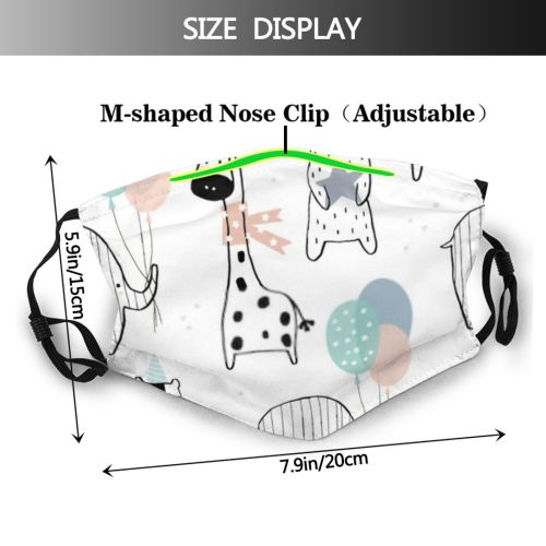 yanfind Childish Repeat Fabric Decoration Decorative Texture Bear Baby Party Design Doodle Seamless Dust Washable Reusable Filter and Reusable Mouth Warm Windproof Cotton Face