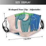 yanfind Isolated Smile Elephant Childish Stylized Ear Comic Cute Kid Cheerful Child Indian Dust Washable Reusable Filter and Reusable Mouth Warm Windproof Cotton Face