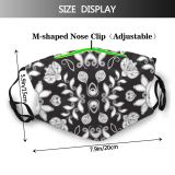 yanfind Abstract Decor Doodling Fashion Cute Arabic Fantasy Seamless Cotton Doodle Indian Vintage Dust Washable Reusable Filter and Reusable Mouth Warm Windproof Cotton Face