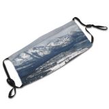 yanfind Ridge Winter Tahoe Landforms Fell Cloud Snow Landscape Lake Mountain Sky Highland Dust Washable Reusable Filter and Reusable Mouth Warm Windproof Cotton Face