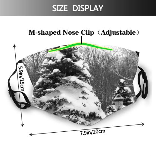 yanfind Winter Trail Path Shadows Natural Winter Landscape Landscape City Tree Road Architecture Dust Washable Reusable Filter and Reusable Mouth Warm Windproof Cotton Face
