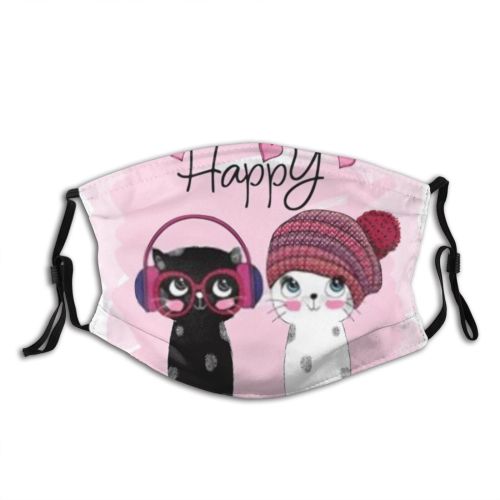 yanfind Happiness Fur Fashion Young Emotional Slogan Kitty Cute Meow Headphone Kid Cheerful Dust Washable Reusable Filter and Reusable Mouth Warm Windproof Cotton Face