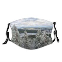 yanfind Winter Winter Natural Landscape Sky Plant Ice Forrest Branch Snow Scene Side Dust Washable Reusable Filter and Reusable Mouth Warm Windproof Cotton Face