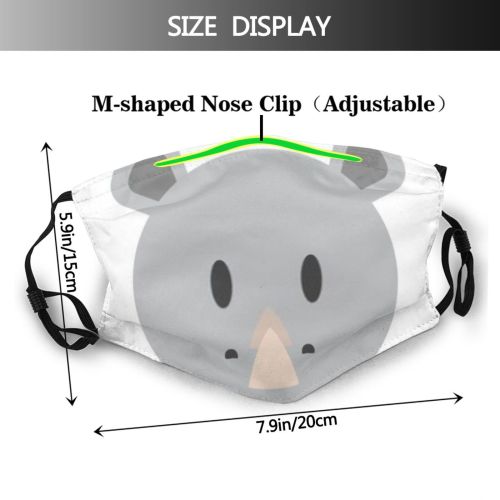 yanfind Isolated Safari Cute Wildlife Design Art Wild Funny Digitally Jungle Cartoon Generated Dust Washable Reusable Filter and Reusable Mouth Warm Windproof Cotton Face