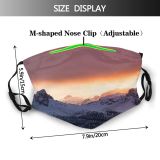 yanfind Ice Golden Daylight Sunset Dawn Mountain Mountains Peak Winter Snow Outdoors Sky Dust Washable Reusable Filter and Reusable Mouth Warm Windproof Cotton Face