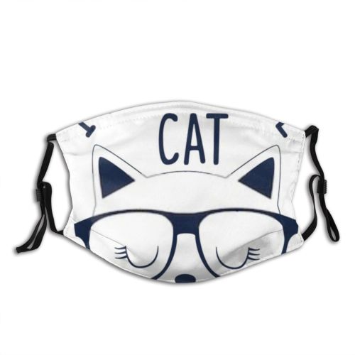 yanfind Isolated Tee Fashion Artwork Meow Cat Cute Slogan Kitty Nursery Kid Doodle Dust Washable Reusable Filter and Reusable Mouth Warm Windproof Cotton Face