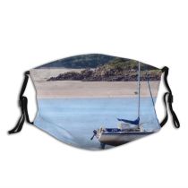 yanfind Vehicle Scotland Coast Sea Boat Coastal Watercraft Landforms Sailboat Anchored Sailing Oceanic Dust Washable Reusable Filter and Reusable Mouth Warm Windproof Cotton Face