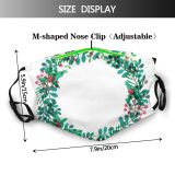 yanfind Design Twig Holly Leaf Wet Paints Tree Freshness Branch Watercolor Abstract Wreath Dust Washable Reusable Filter and Reusable Mouth Warm Windproof Cotton Face