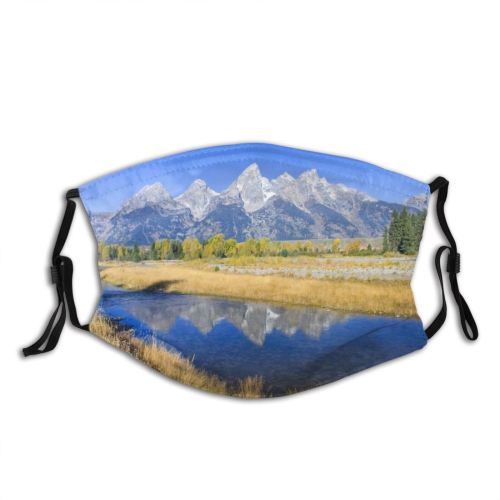 yanfind Jackson Peaceful Wilderness Reflections Grand Wyoming Tarn Tetons Mountainous River Sky Mountain Dust Washable Reusable Filter and Reusable Mouth Warm Windproof Cotton Face