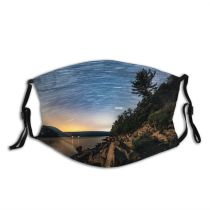 yanfind Lake Sunset Reflections Evening Exposure Night Clouds Trees Outdoors Sky Dusk Rocks Dust Washable Reusable Filter and Reusable Mouth Warm Windproof Cotton Face