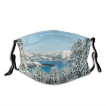 yanfind Ice Truckee Frost Range Landscape Frozen Tree Scene Snow Forest Sky Tranquil Dust Washable Reusable Filter and Reusable Mouth Warm Windproof Cotton Face