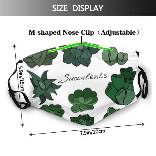 yanfind Isolated Garden Flora Cute Botanic Cactus Natural Contour Doodle Houseplant Different Design Dust Washable Reusable Filter and Reusable Mouth Warm Windproof Cotton Face