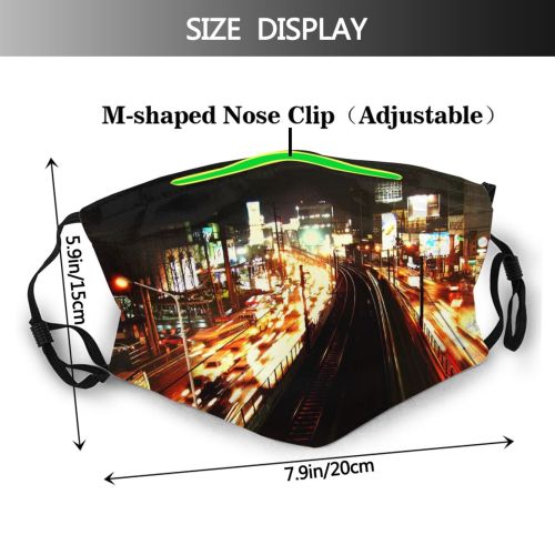 yanfind Traffic Night Settlement Transport Area Lights City Night Classic Technology Phillipines Metropolitan Dust Washable Reusable Filter and Reusable Mouth Warm Windproof Cotton Face