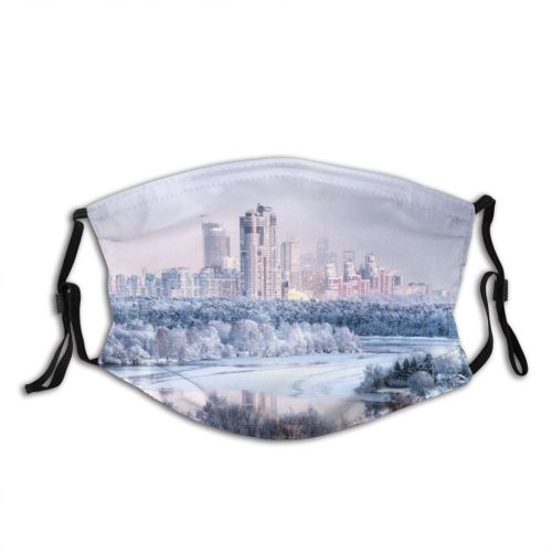 yanfind Dawn Public Atmospheric Skyscraper Aerial Dramatic Downtown Mood Sunset Landscape Majestic District Dust Washable Reusable Filter and Reusable Mouth Warm Windproof Cotton Face