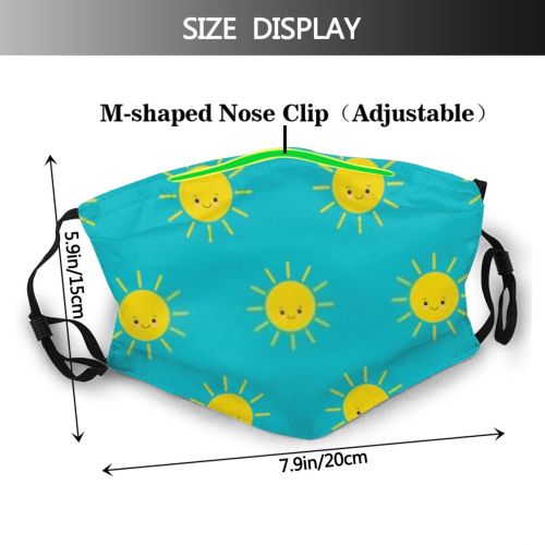 yanfind Abstract Childish Decor Fashion Linear Sunlight Cute Seamless Colorful Sky Heat Trendy Dust Washable Reusable Filter and Reusable Mouth Warm Windproof Cotton Face