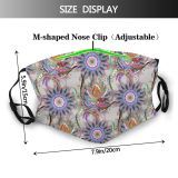 yanfind Fashion Multicolored Agreeable Flora Seamless Colorful Pleasing Summer Flowers Vintage Ornament Blossom Dust Washable Reusable Filter and Reusable Mouth Warm Windproof Cotton Face