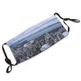 yanfind Winter Fell Landforms Lake Mountain Sky Wilderness Tree Mountainous Winter Freezing Snow Dust Washable Reusable Filter and Reusable Mouth Warm Windproof Cotton Face