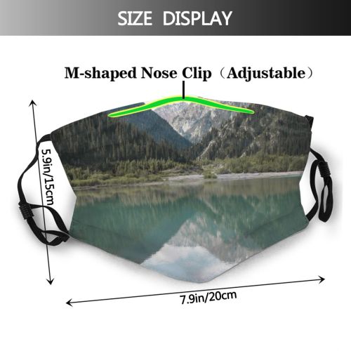 yanfind Lake Daylight Reflections Mountain Peaks River Mountains Snow Outdoors Trees Rocks Woods Dust Washable Reusable Filter and Reusable Mouth Warm Windproof Cotton Face
