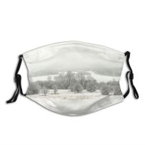 yanfind Winter Freeze Snowy Icey Christmas Field Winter Natural Atmospheric Landscape Sky Ice   Dust Washable Reusable Filter and Reusable Mouth Warm Windproof Cotton Face