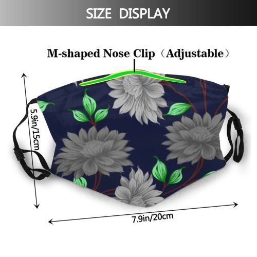 yanfind  Spring Flower Decor Vintage Garden Romantic Plant Retro Watercolor Branch Design Dust Washable Reusable Filter and Reusable Mouth Warm Windproof Cotton Face