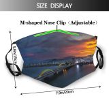 yanfind Idyllic Perspective Shot Afterglow Transportation Sunset Downtown Dawn Sea Bridge Clouds Tranquil Dust Washable Reusable Filter and Reusable Mouth Warm Windproof Cotton Face