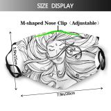 yanfind Abstract Isolated Young Fashion Cute Stylish Coloring Doodle Elegance Lady Female Hairstyle Dust Washable Reusable Filter and Reusable Mouth Warm Windproof Cotton Face