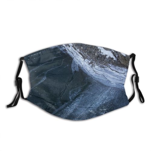 yanfind Ice Aerial Landscape Frozen Polar Lakeshore Travel Rock Lake Temperature Outdoors Scenery Dust Washable Reusable Filter and Reusable Mouth Warm Windproof Cotton Face