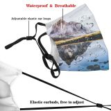 yanfind Ice Glacier Lake Daylight Frost Reflections Frosty Mountain Icy Clouds Daytime Frozen Dust Washable Reusable Filter and Reusable Mouth Warm Windproof Cotton Face