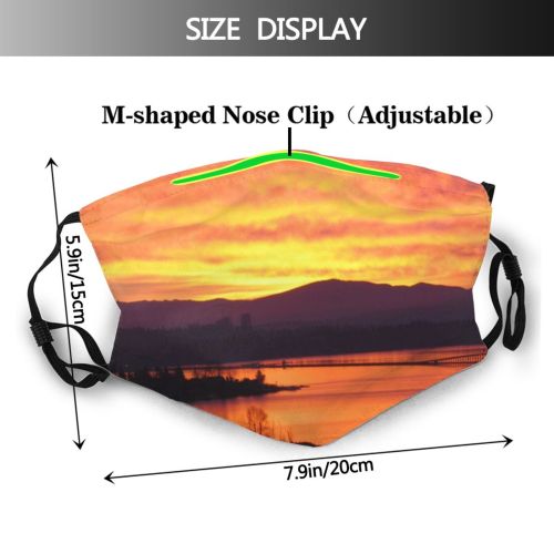 yanfind Winter Sky Horizon Sunset Sky Seattle Washington Clouds Afterglow Dusk Early Bridge Dust Washable Reusable Filter and Reusable Mouth Warm Windproof Cotton Face