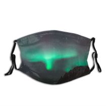 yanfind Lake Evening Night Stars Clouds Scenery Mountains Astronomy Nightsky Northern Starry Dark Dust Washable Reusable Filter and Reusable Mouth Warm Windproof Cotton Face