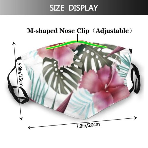 yanfind Blossom Spring Flower Fashion Hibiscus Aloha Trendy Garden Vintage Flora Flourish Vibrant Dust Washable Reusable Filter and Reusable Mouth Warm Windproof Cotton Face