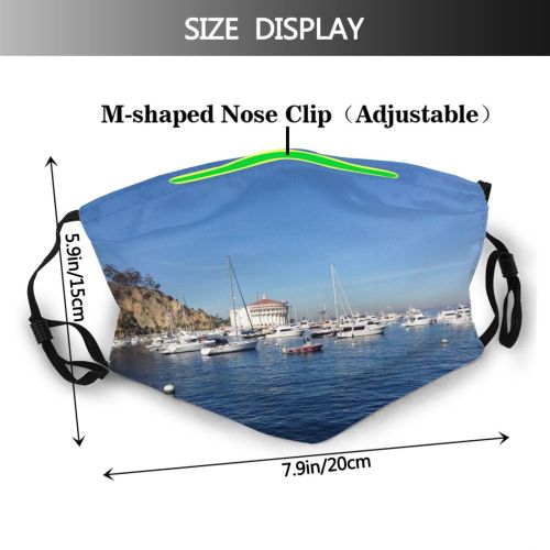 yanfind Marina Casino Cloud Landforms Mountain Sky Santa Sea Ocean Mountainous Catalina Dust Washable Reusable Filter and Reusable Mouth Warm Windproof Cotton Face