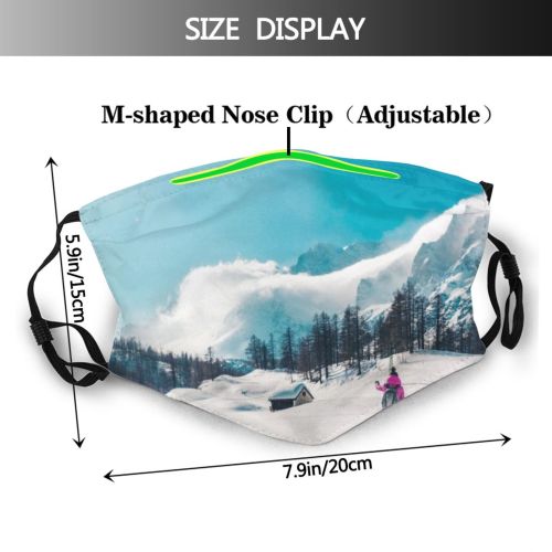 yanfind Cabin Freedom Pursuit Hiking Snowcapped Piedmont Pointing Outdoor Hut Affectionate Leisure Contemplation Dust Washable Reusable Filter and Reusable Mouth Warm Windproof Cotton Face