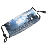 yanfind Winter Swiss Winter Natural Atmospheric Sun Cloud Landscape Sky Snow Switzerland Tree Dust Washable Reusable Filter and Reusable Mouth Warm Windproof Cotton Face