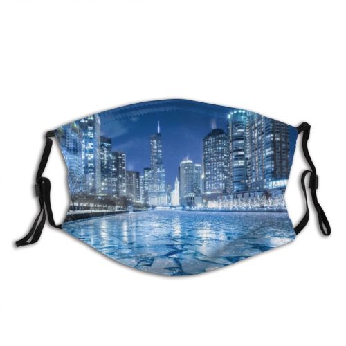 yanfind Ice Skyscraper Downtown Frozen District Built Snow City Place Architecture Diminishing Exterior Dust Washable Reusable Filter and Reusable Mouth Warm Windproof Cotton Face