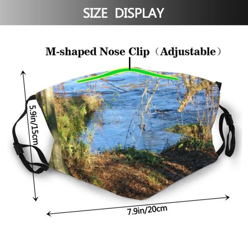 yanfind Tranquil Bushes Natural Watercourse Landscape Reflection Flowers Hills Vista Leaf Tree Tree Dust Washable Reusable Filter and Reusable Mouth Warm Windproof Cotton Face