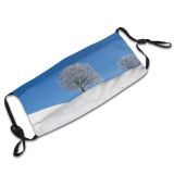 yanfind Frost Hill Purity Landscape Rural Tree Scene Snow Bavaria Sky Space Pfaffenwinkel Dust Washable Reusable Filter and Reusable Mouth Warm Windproof Cotton Face