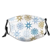 yanfind Winter Flakes Design Christmas Symmetry Ice Snowflakes Xmascomp Snow Dust Washable Reusable Filter and Reusable Mouth Warm Windproof Cotton Face