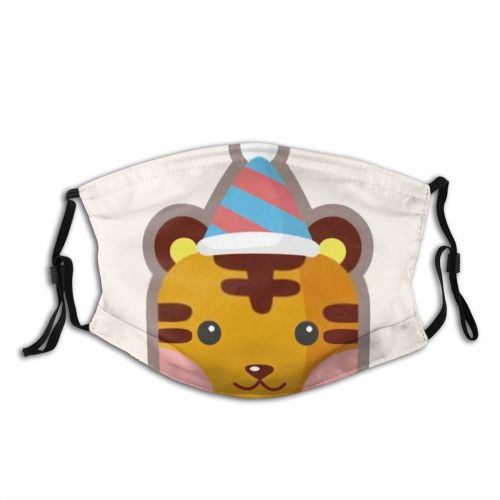 yanfind Isolated Farm Cute Wildlife Design Art Tiger Wild Funny Cartoon Silhouette Dust Washable Reusable Filter and Reusable Mouth Warm Windproof Cotton Face