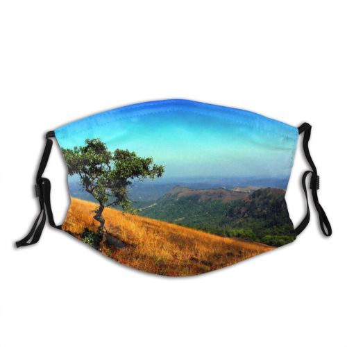 yanfind India Summer Sky Tree Wilderness Tree Karnataka Beauty Mountains Wonder Scenic Natural Dust Washable Reusable Filter and Reusable Mouth Warm Windproof Cotton Face