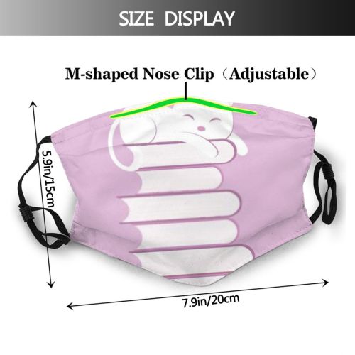 yanfind Lay Isolated College Smile Picture Cat Kitty Cute Pleasure Old Interior Library Dust Washable Reusable Filter and Reusable Mouth Warm Windproof Cotton Face