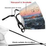 yanfind Ice Glacier Sunset Evening Hike Dawn Mountain Panorama Rock Mountains Peak Winter Dust Washable Reusable Filter and Reusable Mouth Warm Windproof Cotton Face