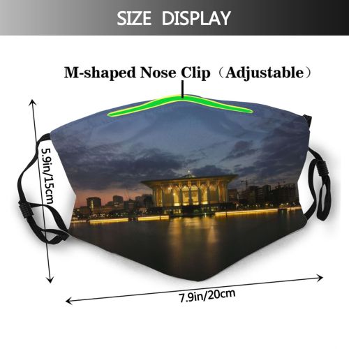 yanfind Lake Sunset Evening Night Dawn Bridge River Modern Pier Architecture Dusk City Dust Washable Reusable Filter and Reusable Mouth Warm Windproof Cotton Face
