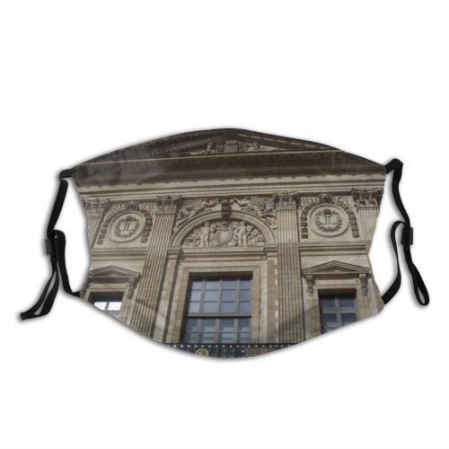 yanfind Landmark Building Paris Arch Window Carving Symmetry Architecture Facade Classical Stone Architecture Dust Washable Reusable Filter and Reusable Mouth Warm Windproof Cotton Face