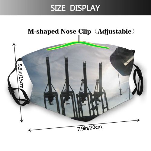 yanfind Vehicle Structure City Cloud Crane Hamburg Sky Harbour Dock Metal Cranes Watercraft Dust Washable Reusable Filter and Reusable Mouth Warm Windproof Cotton Face