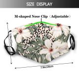 yanfind  Spring Flower Fashion Hibiscus Trendy Vintage Plant Tropical Monstera Leaves Design Dust Washable Reusable Filter and Reusable Mouth Warm Windproof Cotton Face