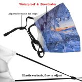 yanfind Exploration Ice Cracked Frost Sunset Landscape Russian Frozen Cave Tranquility Island Olkhon Dust Washable Reusable Filter and Reusable Mouth Warm Windproof Cotton Face