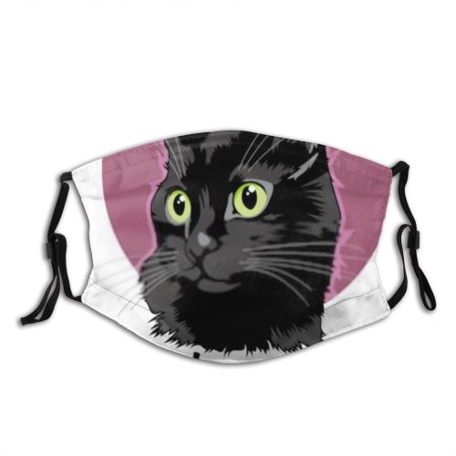 yanfind Isolated Clipart Cat Kitty Cute Lonely Design Face Pet Love Art Heart Dust Washable Reusable Filter and Reusable Mouth Warm Windproof Cotton Face